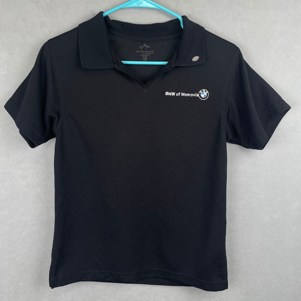 Tri-Mountain BMW of Monrovia Performance Polo Shirt Black Womens XS Short Sleeve